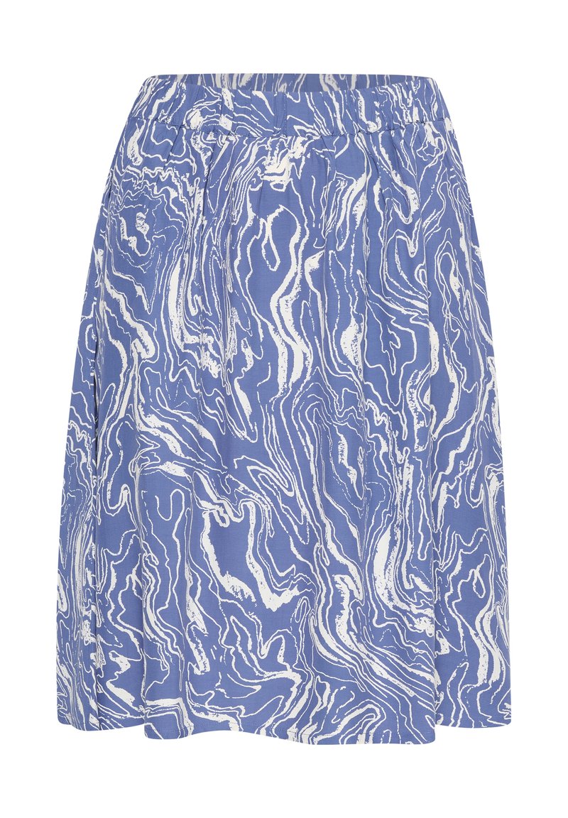Kaffe ARONA - A-Linien-Rock - blue indigo white marbel/royal - Zalando