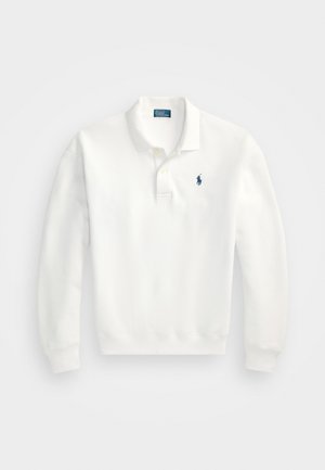 POLO-COLLAR FLEECE PULLOVER - Bluză de molton - white