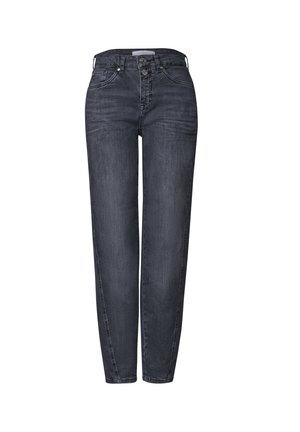 Street One, HIGH-WAISTED BARREL-LEG JEANS IN A LOOSE FIT - Jean boyfriend - steel grey washed
