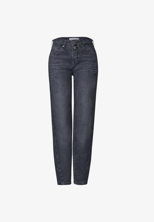 Street One, HIGH-WAISTED BARREL-LEG JEANS IN A LOOSE FIT - Jean boyfriend - steel grey washed