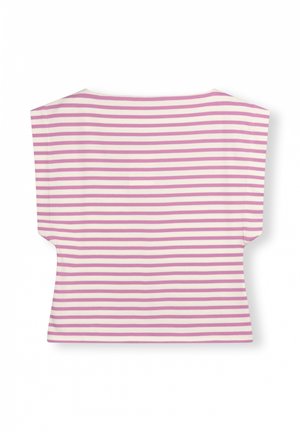 SQUARED PROUD STRIPES - T-shirts print - ecru violet