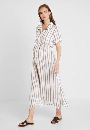 SHORT SLEEVE MIDI DRESS WITH BELT - Vestido camiseiro - white
