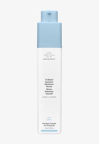 B-Hydra Intensive Hydration Serum in a white bottle with a light blue cap. Features product name and details in black text. 50 ml size.