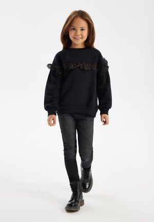 MINOTI CREW NECK WITH FRILLS - Felpa - black