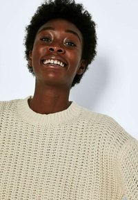 Noisy May NMCHARLIE O NECK STRIPE - Camisola - pearled ivory