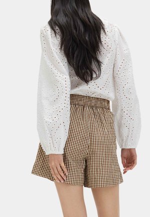 Marks & Spencer, GINGHAM HIGH WAISTED - Shorts - brown