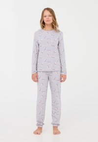 Terranova SET CON UNICORNI - Pigiama - var grigio chiaro melange