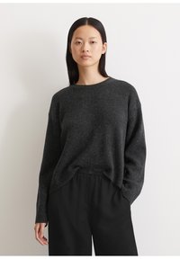 Marc O'Polo LONGSLEEVE ROUNDNECK - Strickpullover - deep grey melange