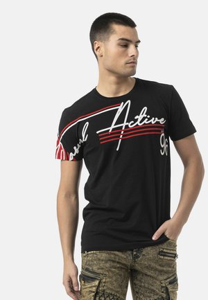 Cipo & Baxx, T-SHIRT MIT RUNDHALS UND PRINT-DESIGN - Print T-shirt - schwarz