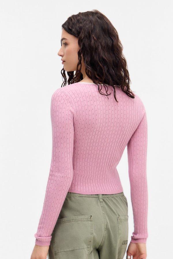 POINTELLE TIE FRONT - Cardigan2