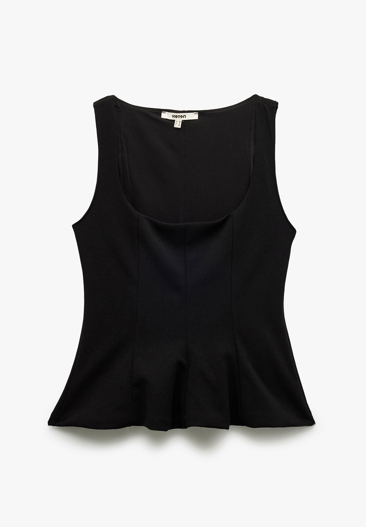black peplum top sleeveless