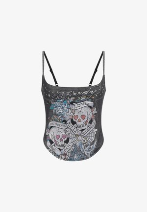 Ed Hardy WOMENS LOVE KILLS DENIM STUD CORSET - Top - black