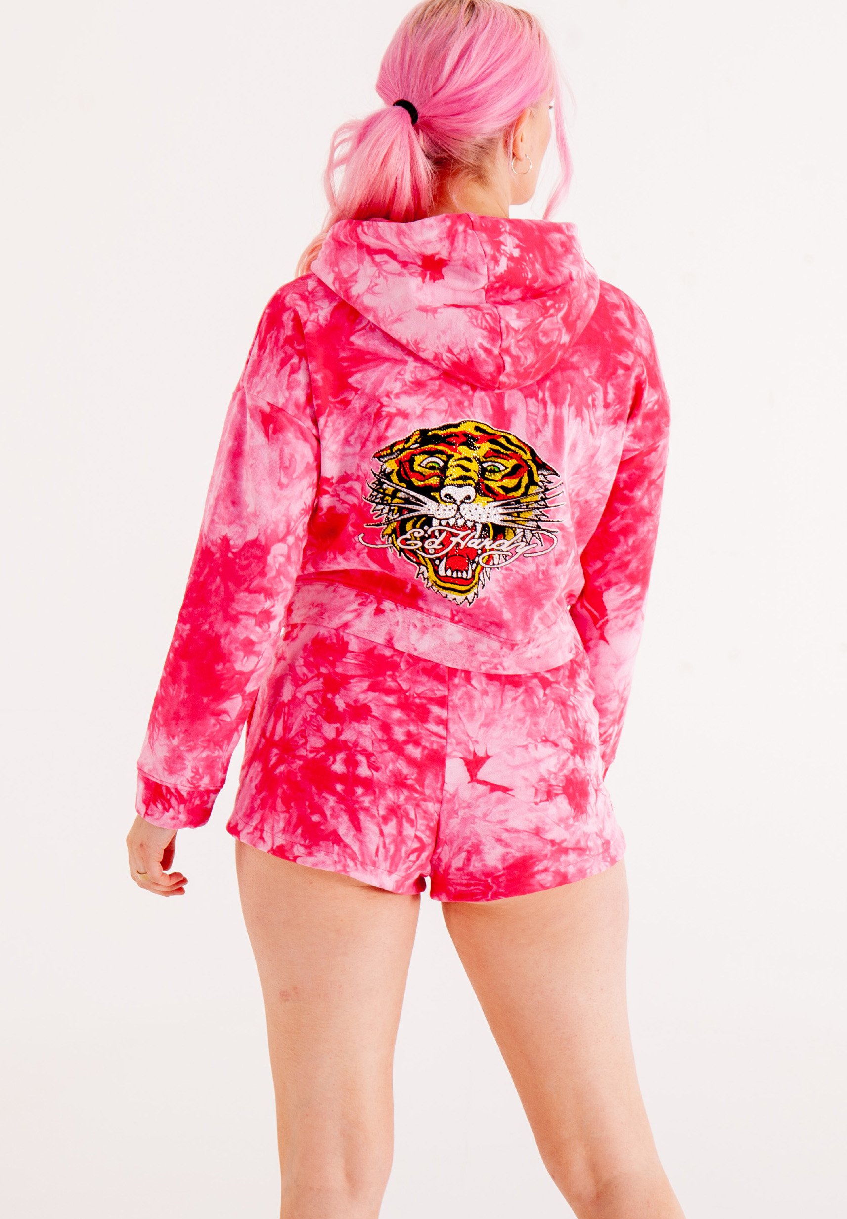 LOS-TIGRE CROP - Hoodie - hot pink 