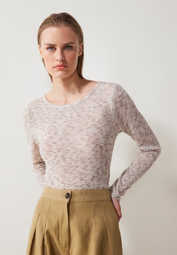 Long sleeved top - mottled beige