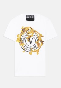 Print T-shirt - white/gold coloured