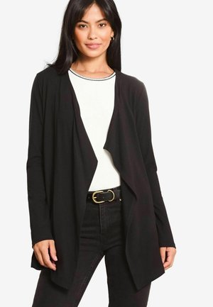 REGULAR FIT - WATERFALL - Cardigan - black
