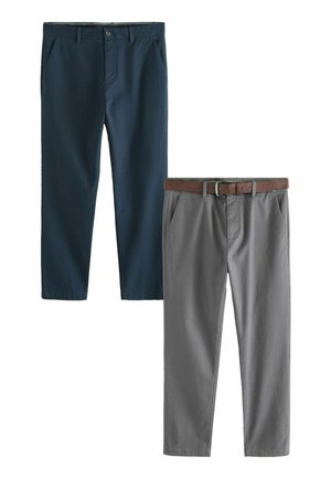 BELTED STRETCH 2 PACK- SLIM FIT - Chino-püksid - navy grey