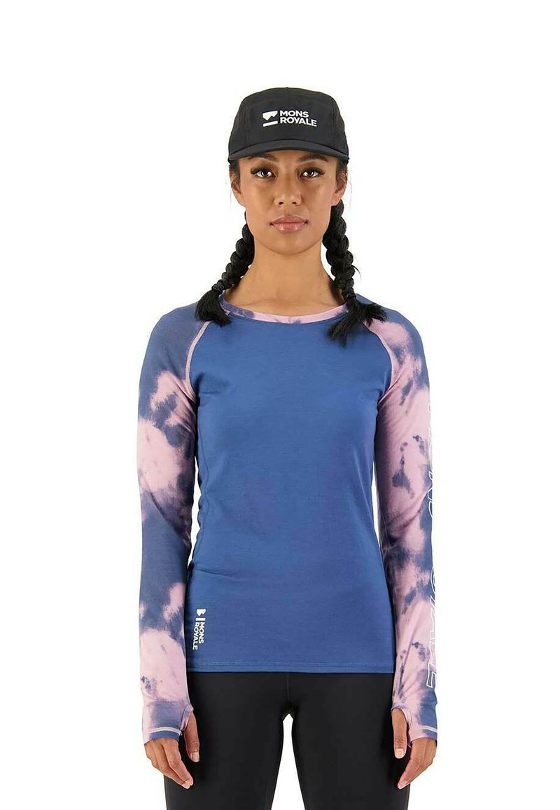 Damen Sportbekleidung | Mons Royale BELLA TECH Langarmshirt denim tie dye/blau - XM93887 Damen Sportbekleidung | Mons Royale BELLA TECH Langarmshirt denim tie dye/blau - XM93887