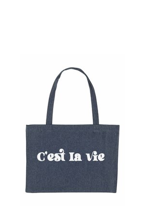 CEST LA VIE PRINT - Shopping Bag - blue