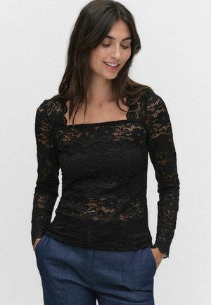 LEONA LACE - Blus - black