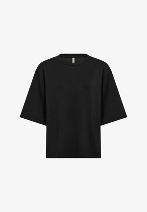 Mustle must shirt, mis on valmistatud puuvillast. Lühikesed varrukad, ümar kaelus ja mugav lõige. Minimalistlik disain ilma mustrite või logodeta.