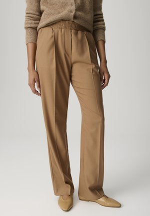 OPUS PANTS, MID RISE LONG WIDE FIT TWILL - Pantaloni - golden oak