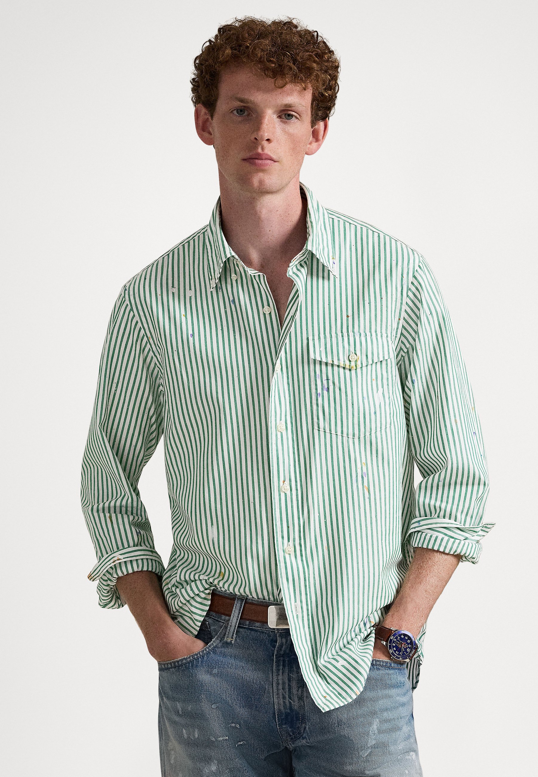 Polo Ralph Lauren CLASSIC FIT PAINT-SPLATTER STRIPED SHIRT - Shirt 