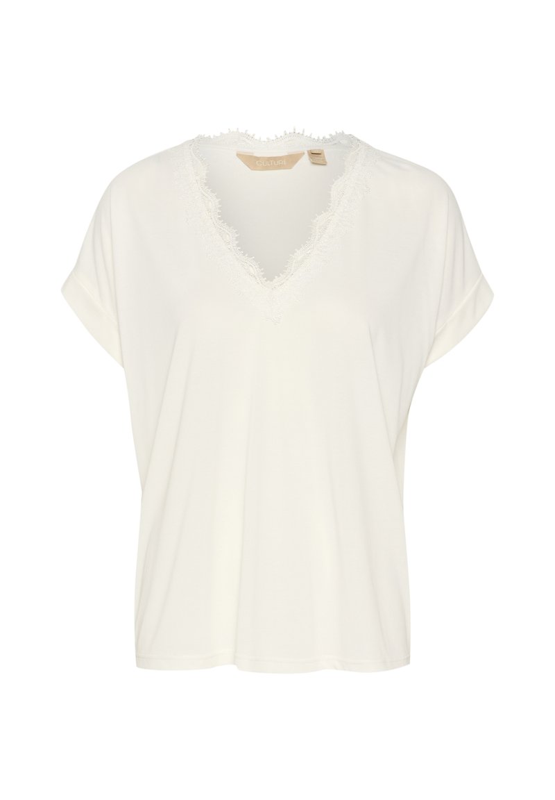 culture T-shirt print crème