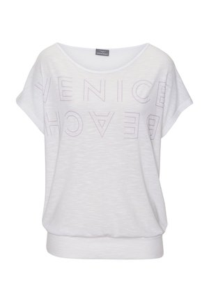 RUNDHALS - Print T-shirt - weiß flieder