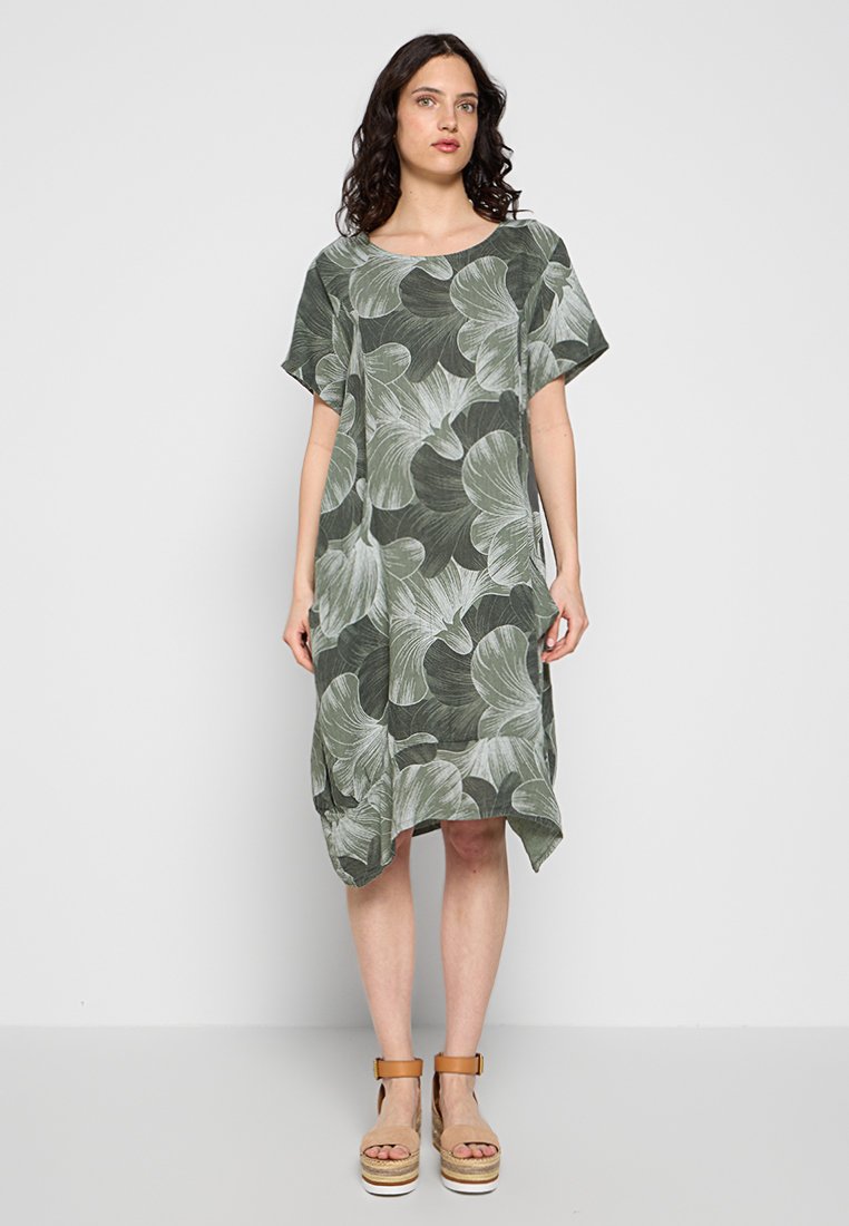 Le Monde du Lin Jurk kaki