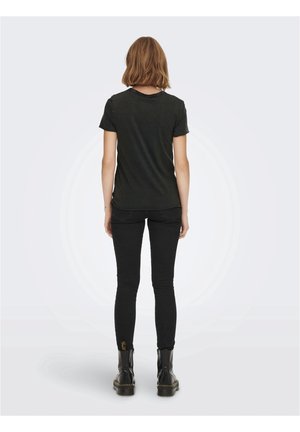 T-shirt med print - black