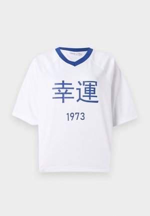 Noisy May, NMMEGAN FOOTBALL - T-shirt imprimé - bright white/surf the web