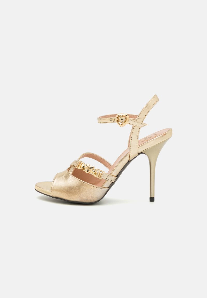 Love Moschino CHAIN STRAP - Sandali z visoko peto - platino