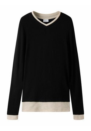 SLIM FIT - Langærmet T-shirt - black