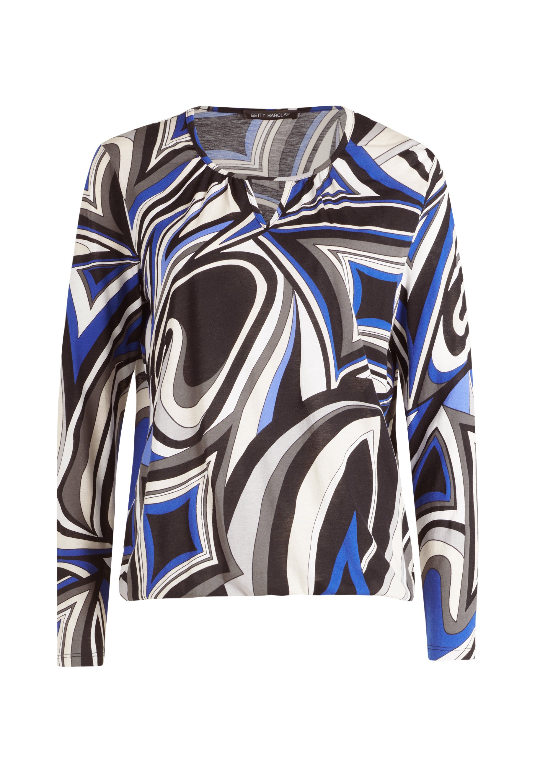 Betty Barclay Damen Casual-Shirt – Mit Animal-Print, Glitzersteinen & Gummizug Für Modernen Look
