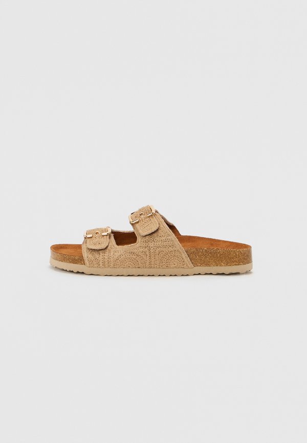 Pantolette flach - beige