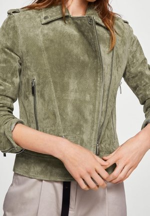 Veste en cuir - khaki