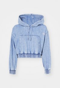CROPPED HOODIE - Hoodie - denim medium