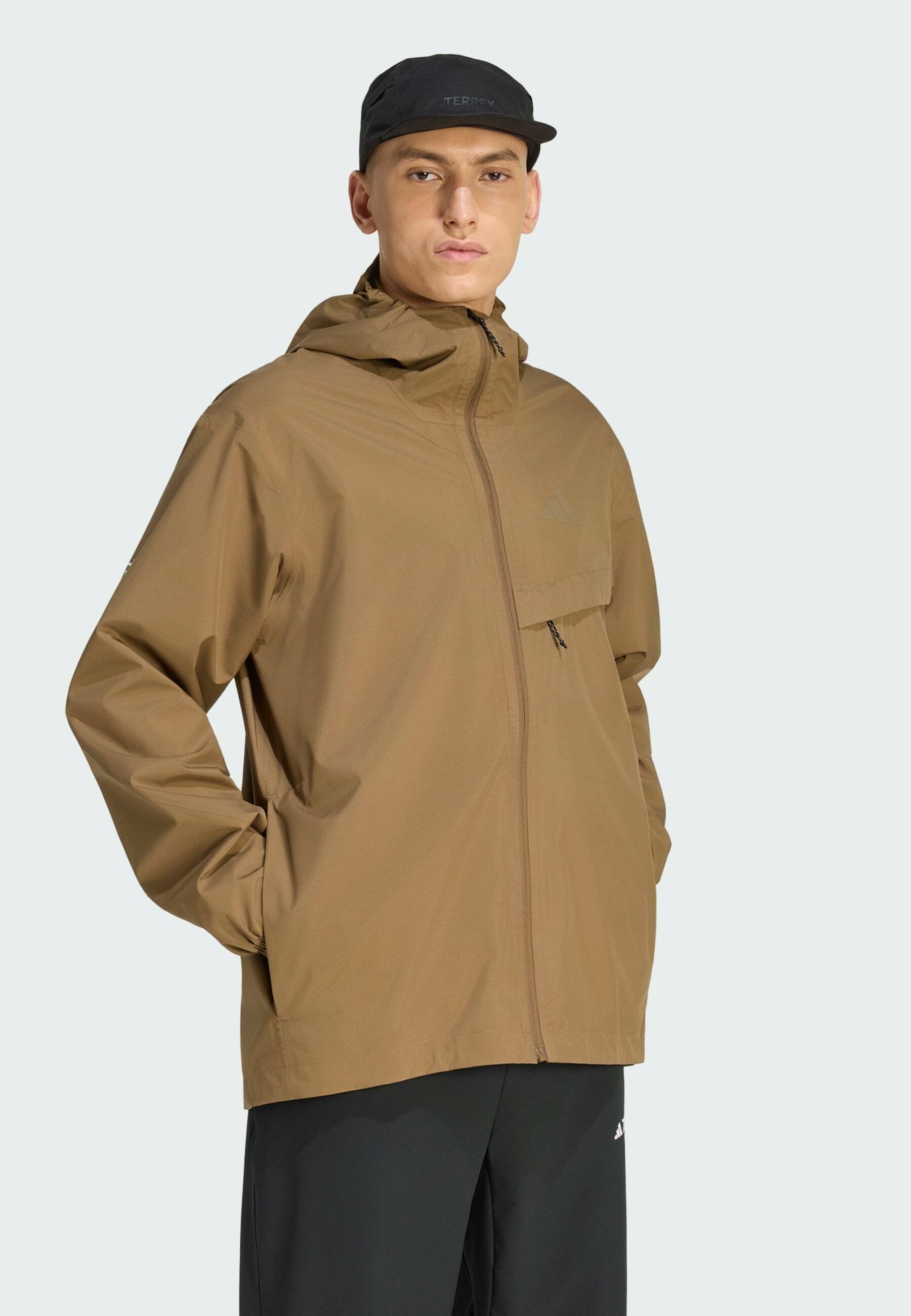 adidas TERREX スキージャケット ベージュ/ブラウン adidas Terrex MT 2L RAIN J - Waterproof jacket - brown oxide/brown