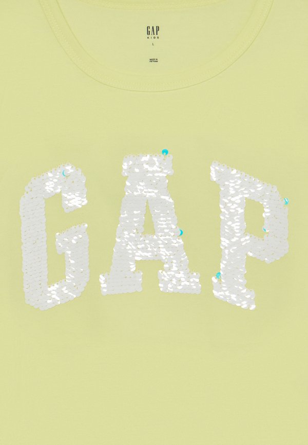 LOGO SIDE RUCHED TEE GIRLS - Print T-shirt - citron3