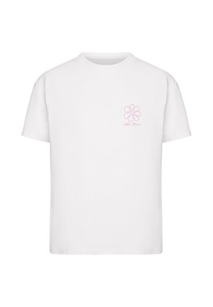 Urban Classics, LADIES URBAN CLASSICS FLOWER LOGO LOOSE TEE - T-shirt print - white