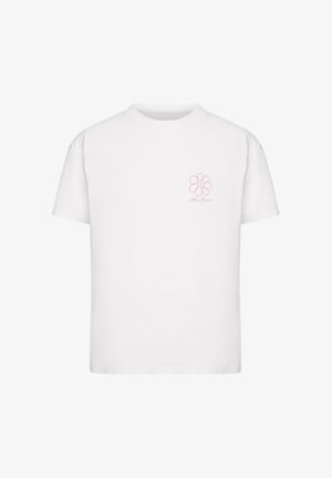 Urban Classics, LADIES URBAN CLASSICS FLOWER LOGO LOOSE TEE - Nyomott mintás póló - white