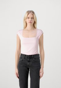 Gina Tricot SOFT TOUCH TIGHT TOP - Trükipildiga T-särk - pink lady
