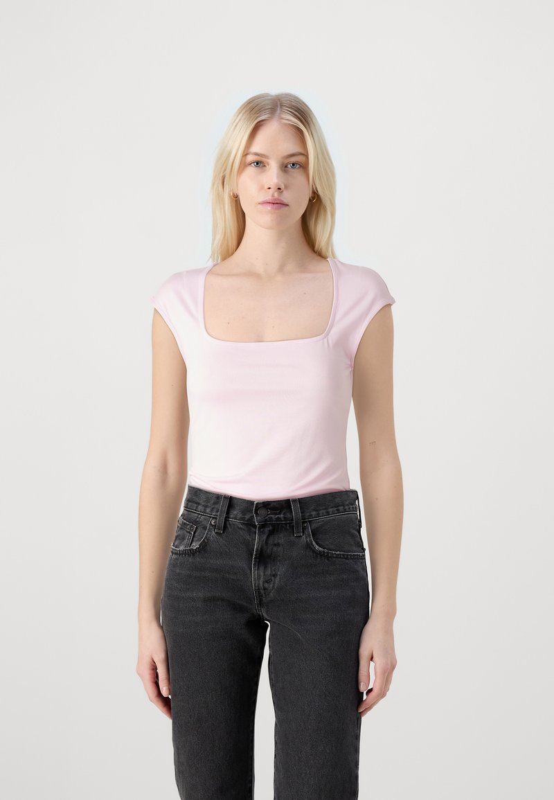 Gina Tricot SOFT TOUCH TIGHT TOP - Tricou cu imprimeu - pink lady