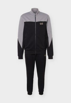 EA7 Emporio Armani, TRAIN ATHLETIC COLOUR BLOCK  SUIT - Verryttelypuku - black beauty
