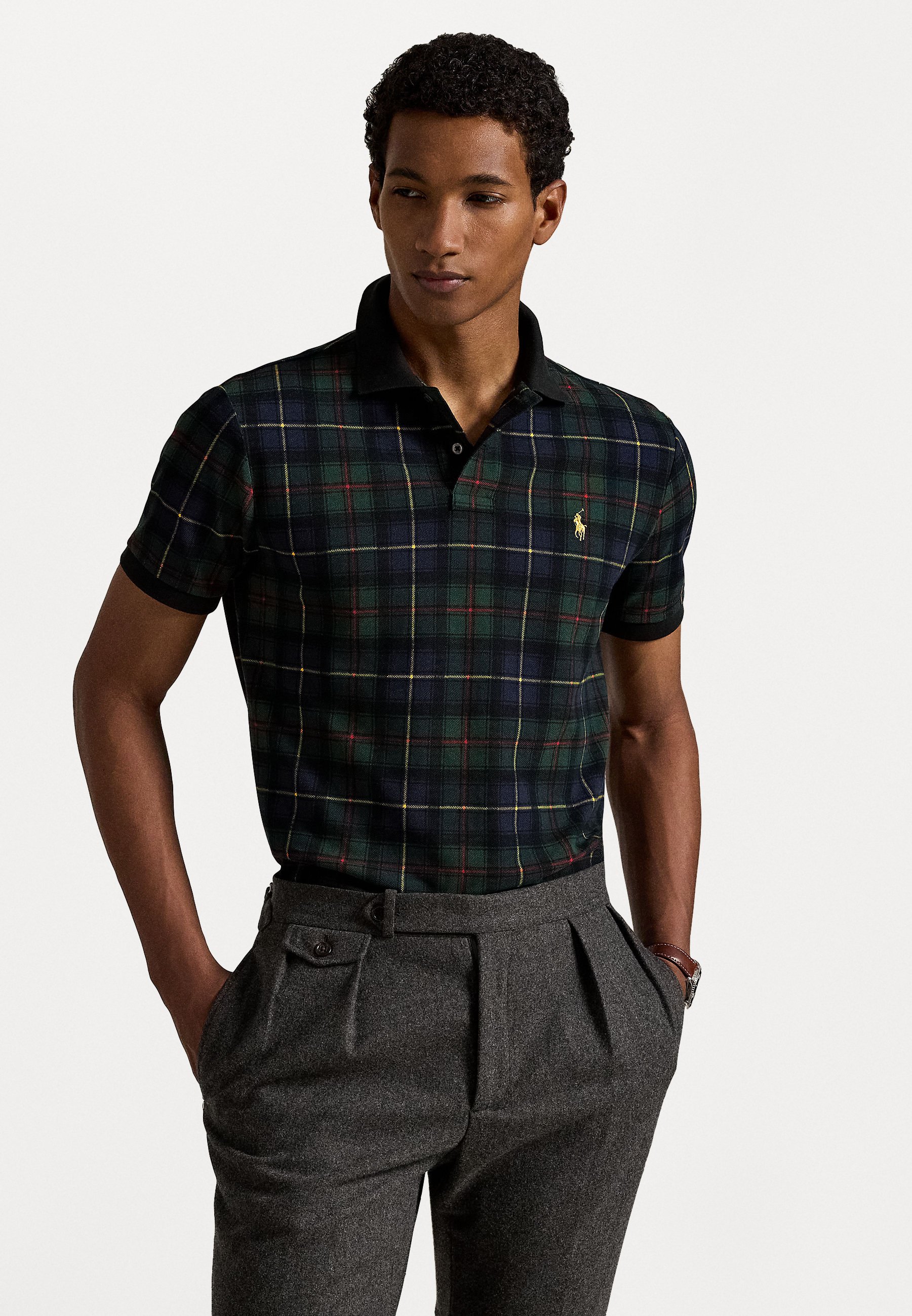Polo Ralph Lauren THE POLO TARTAN POLO SHIRT - Polo shirt - black
