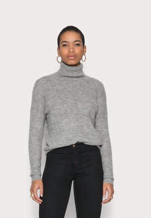 FEMME ROLL NECK - Jumper - mottled dark grey