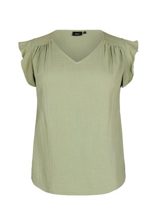 AUS MIT RÜSCHEN - Blouse - oil green