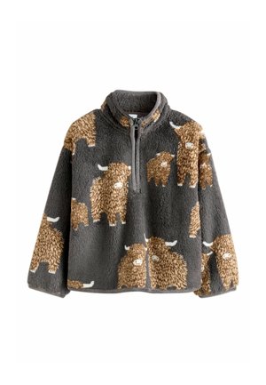REGULAR FIT - Fleecepullover - grey hamish the highland cow print