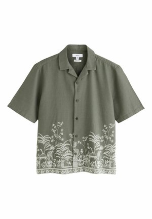 Next, REGULAR FIT - TEXTURED EMBROIDERED SHORT SLEEVE SHIRT . - Hemd - green